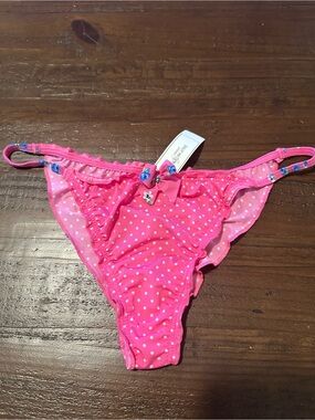 Gilly Hicks/ Hollister Ruched & Flutter String Bikini Satin Panties